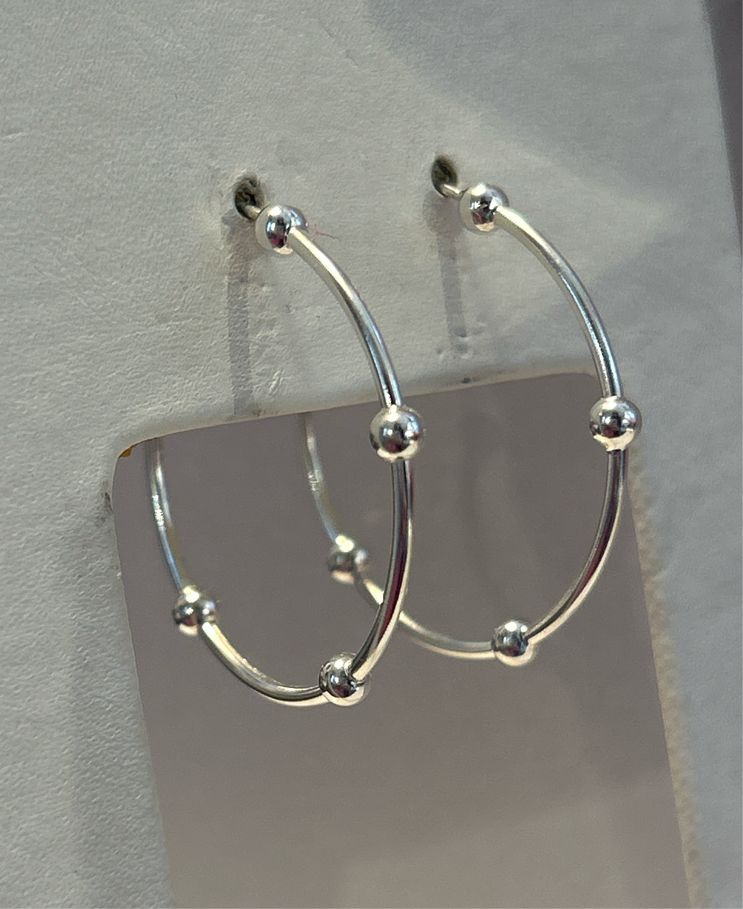 Sterling silver ball hoop