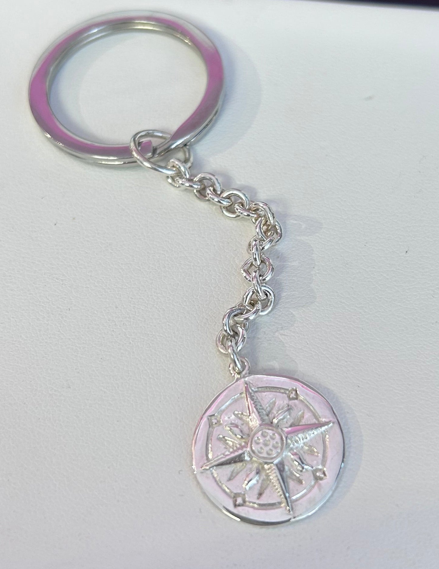 Sterling Silver Compass Key Chain