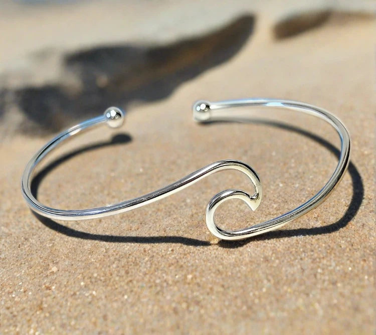 Sterling store Silver Wave Bracelet - Beach Jewelry