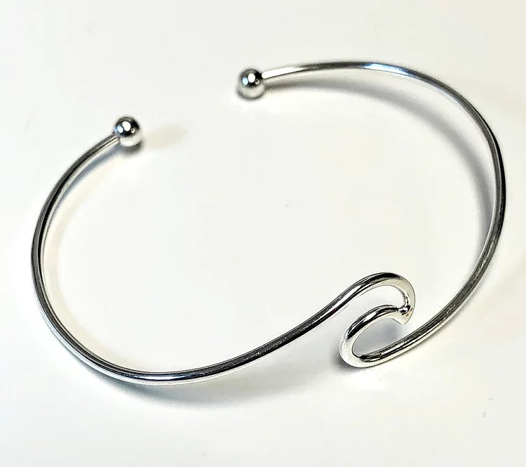 Sterling Silver Wave Cuff Bracelet