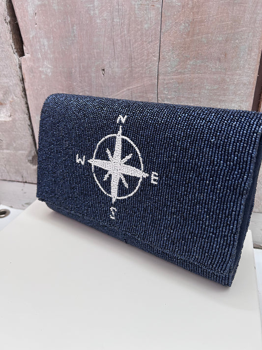 Compass Rose Beaded Handbag