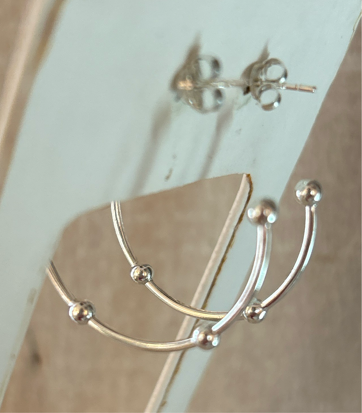 Sterling silver ball hoop