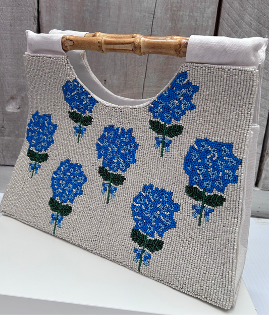Beaded Hydrangea Flower Hand Bag