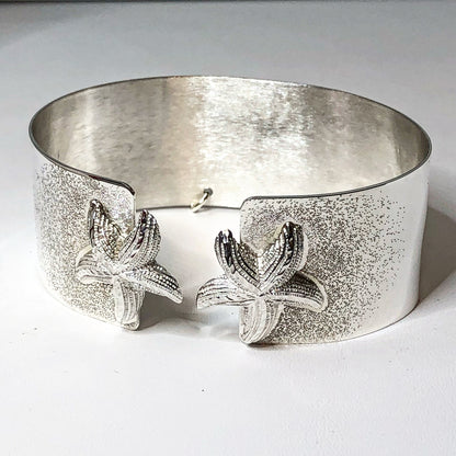 Sterling Silver Double Starfish Cuff Bracelet
