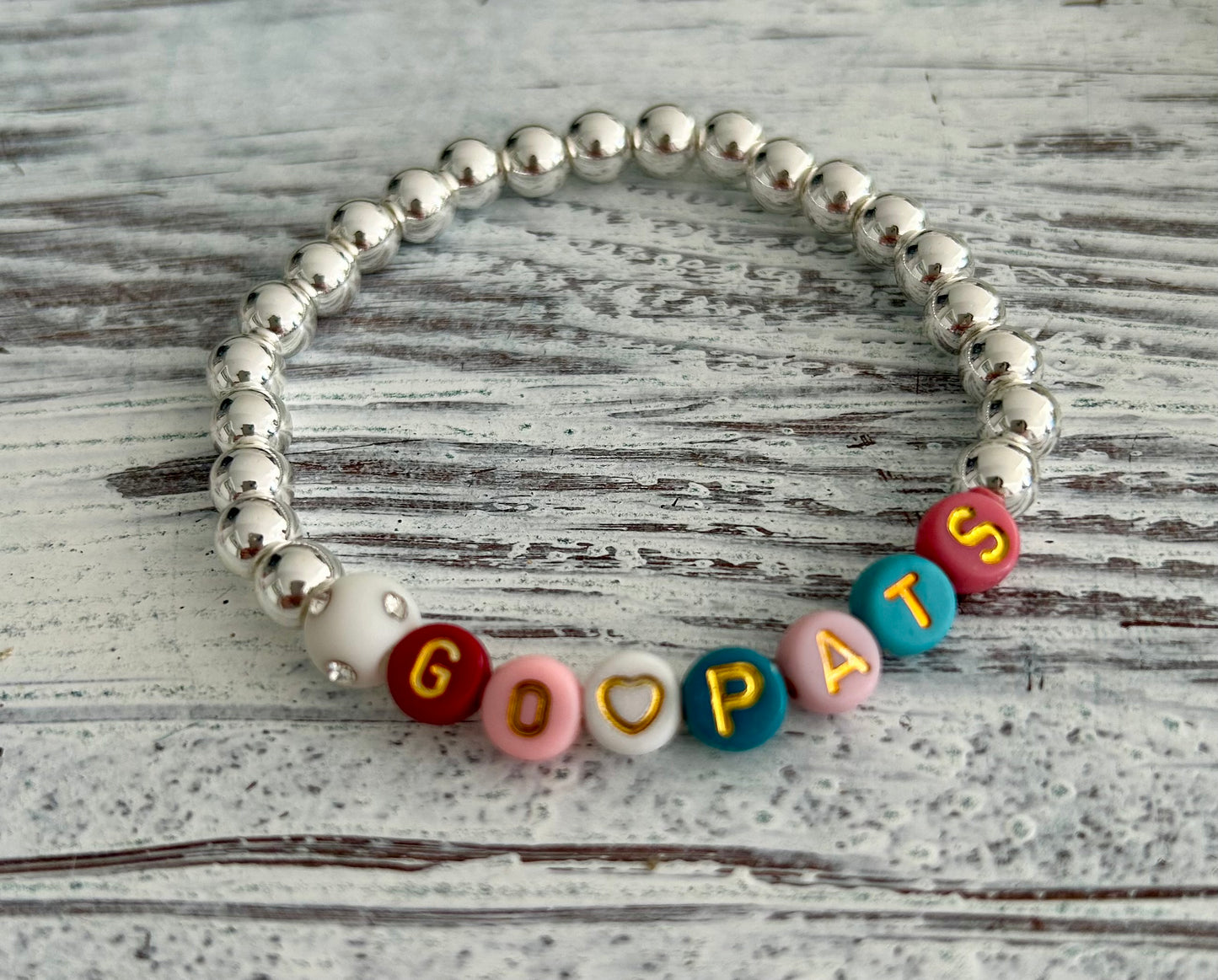 Go Pats Gemstone Stretch Bracelet