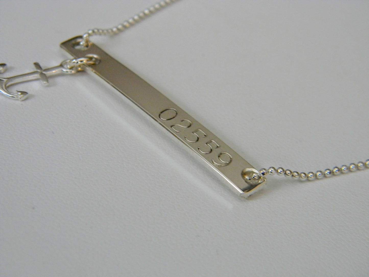 Sterling Silver Beach Booty Engravable Anchor Necklace