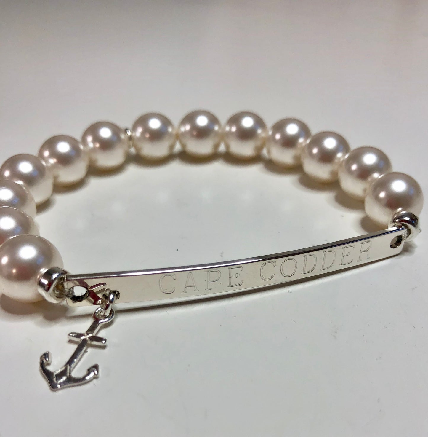 Sterling Silver Beach Booty Bead Engravable Bracelet