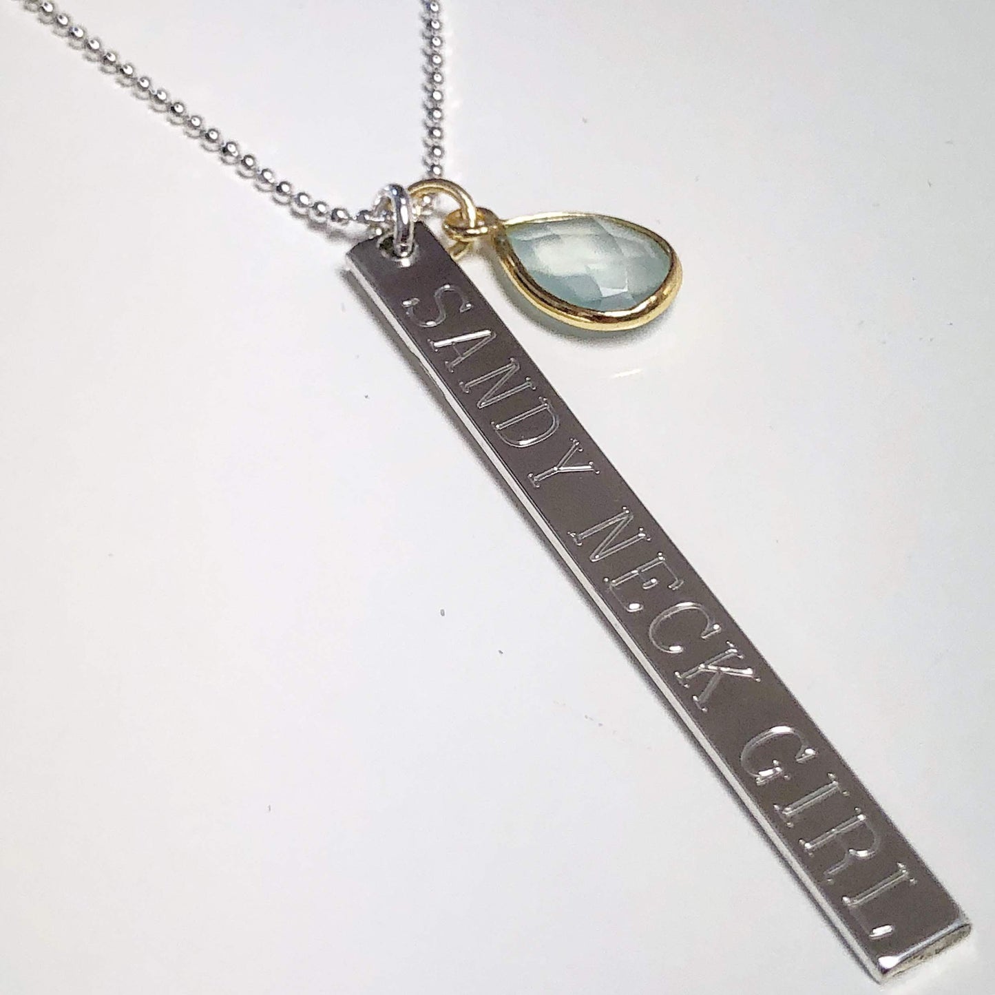 Sterling Silver Beach Booty Engravable Pendant Necklace