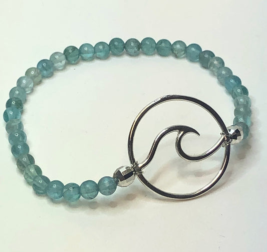 Sterling Silver Wave Gemstone Bracelet