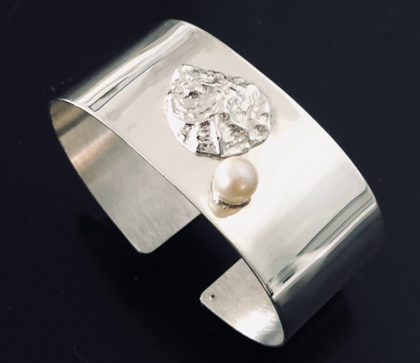 Sterling Silver Oyster Shell Cuff Bracelet