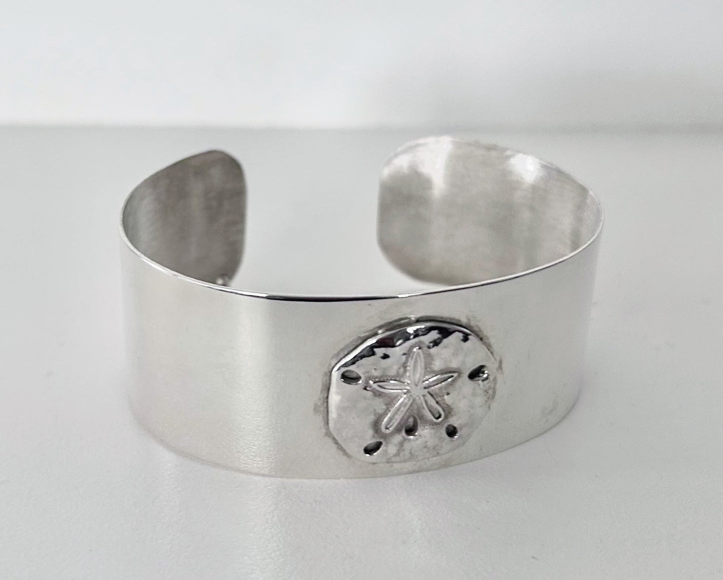 Sterling Silver Sand Dollar Cuff Bracelet