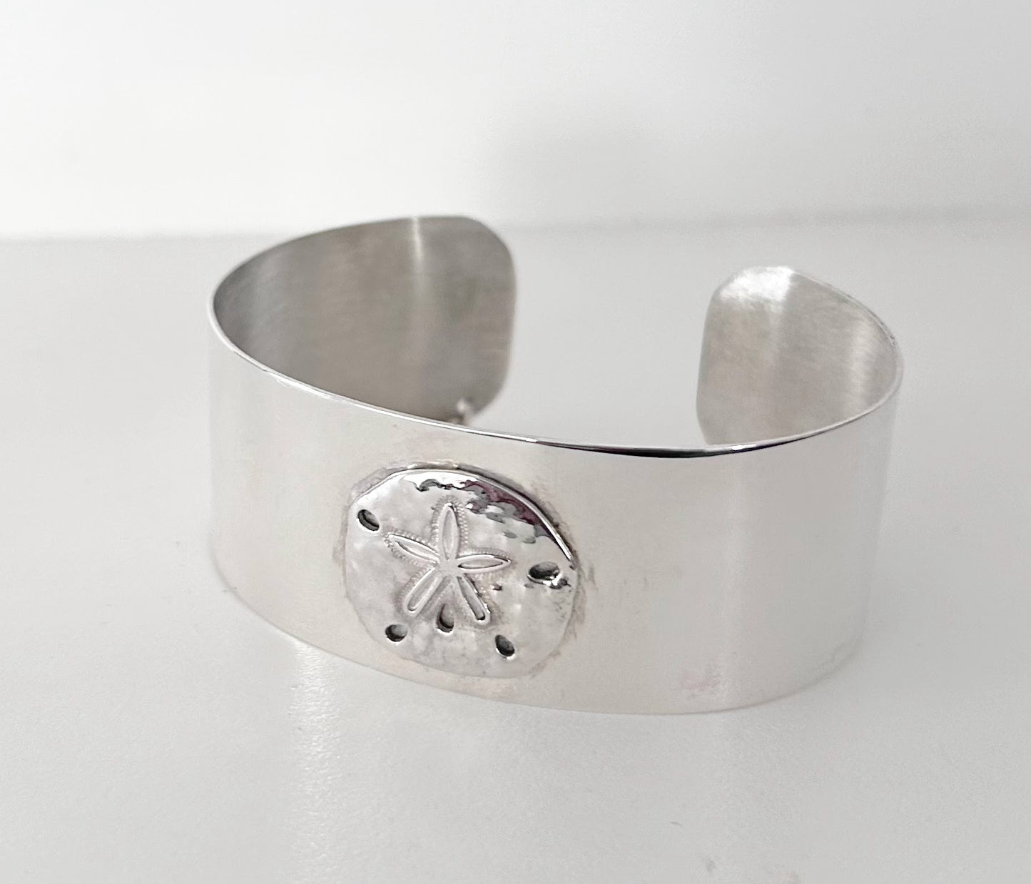 Sterling Silver Sand Dollar Cuff Bracelet