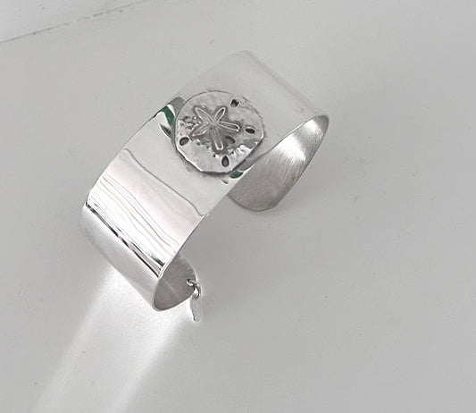 Sterling Silver Sand Dollar Cuff Bracelet