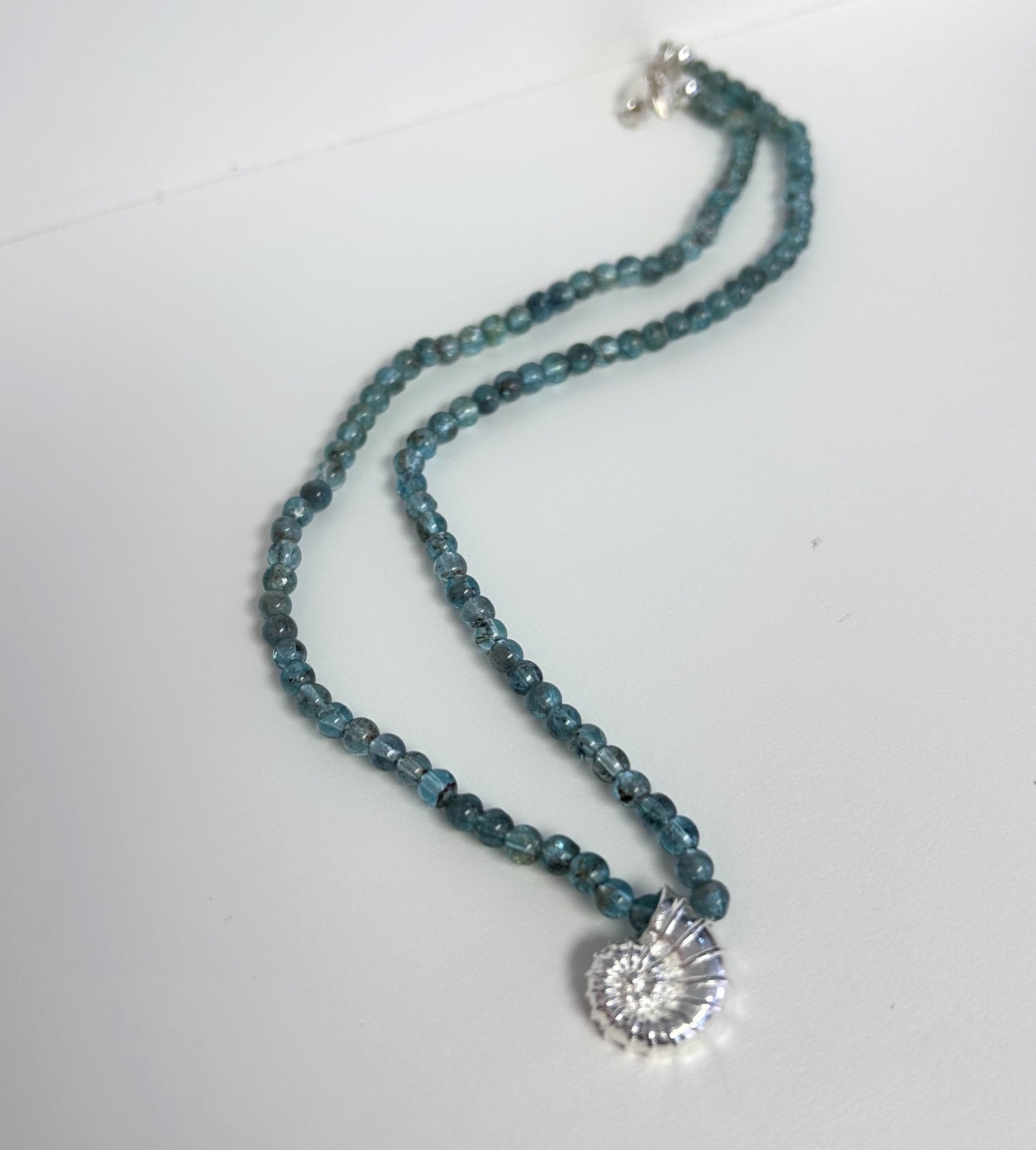 Sterling Silver and Gemstone Seashell Necklace