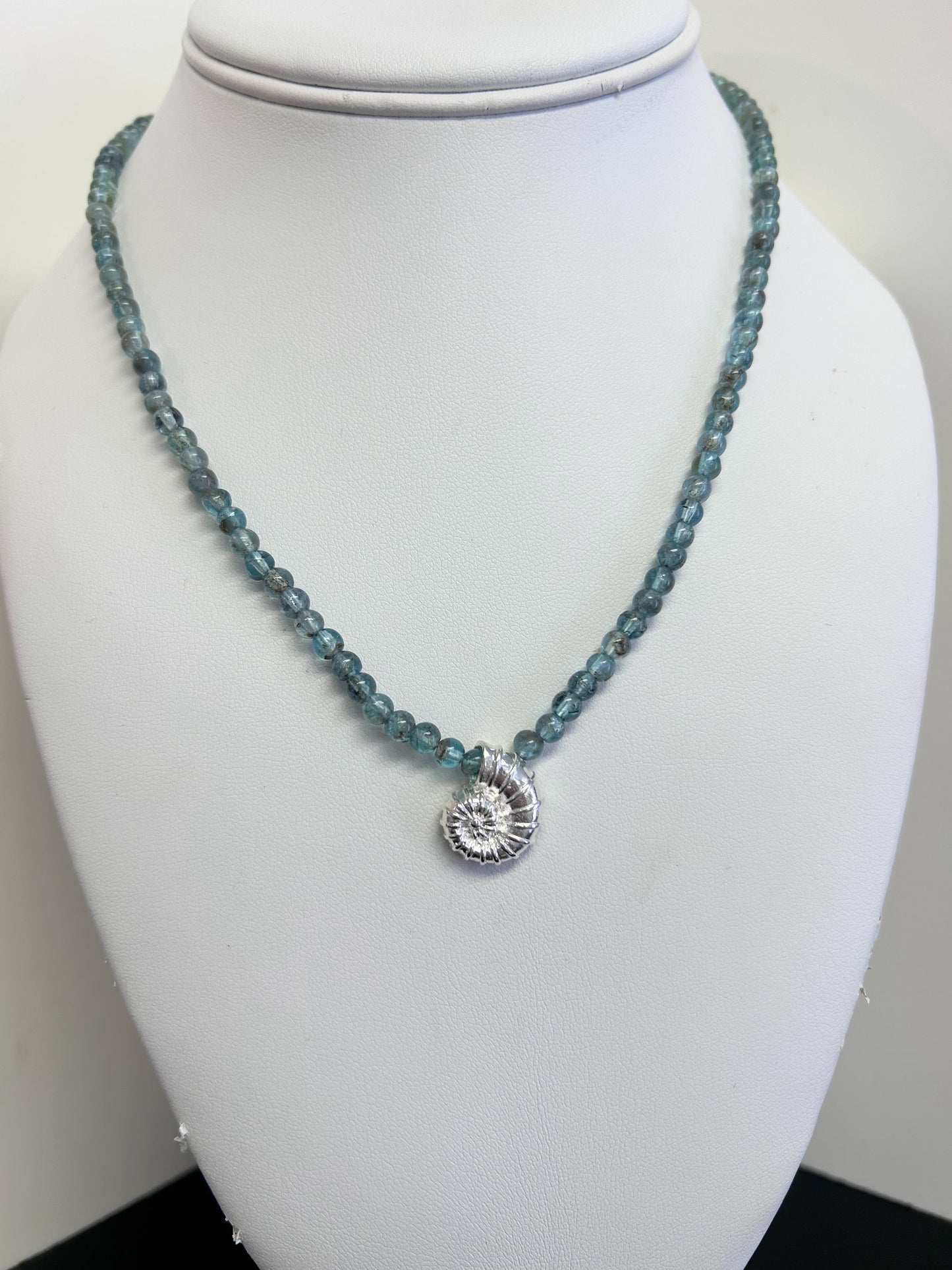 Sterling Silver and Gemstone Seashell Necklace
