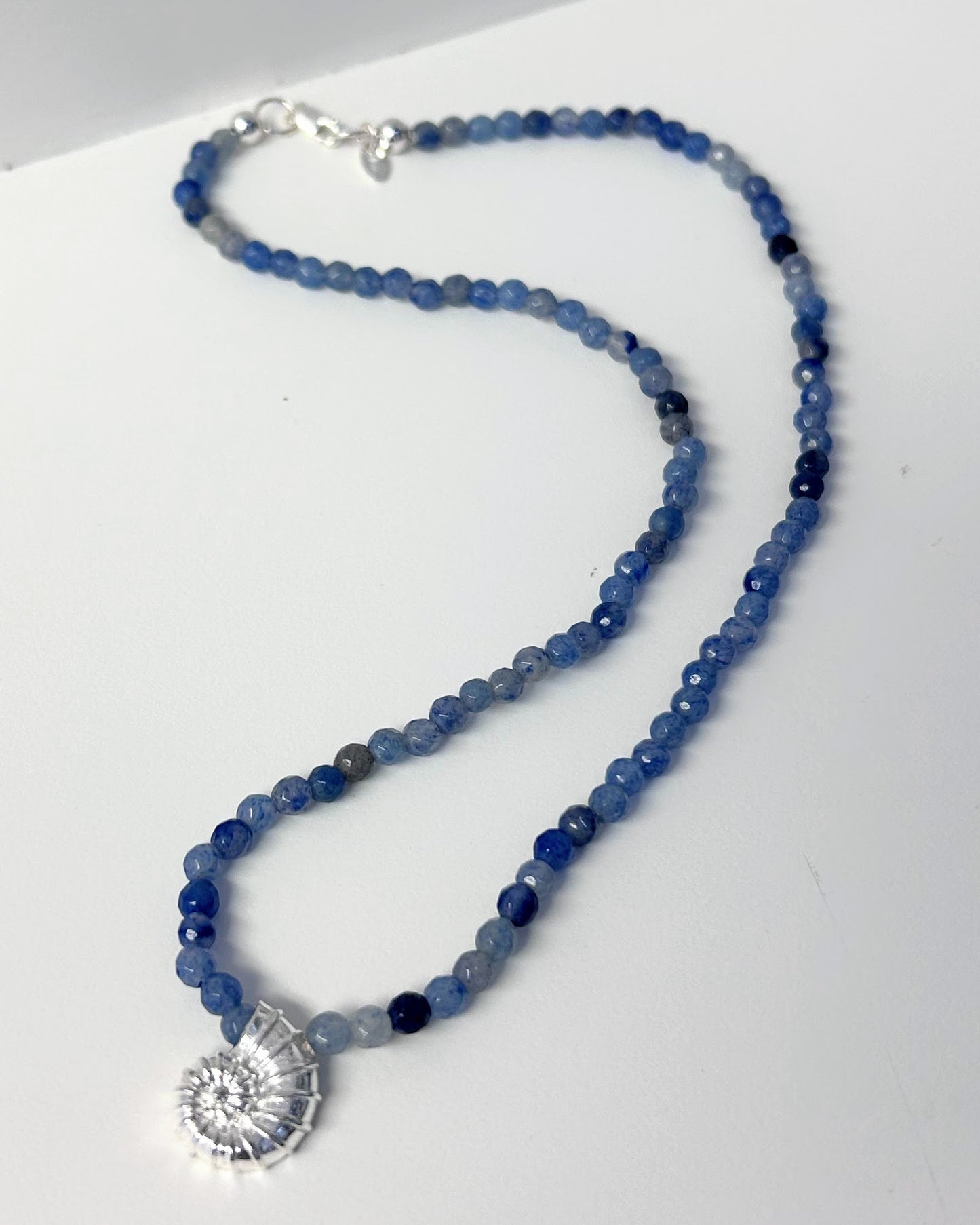 Sterling Silver and Gemstone Seashell Necklace