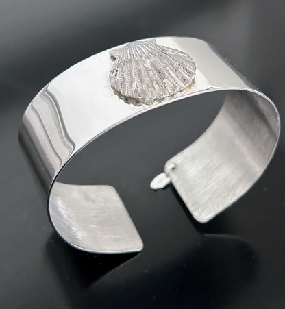 Sterling Silver Scallop Shell Cuff Bracelet