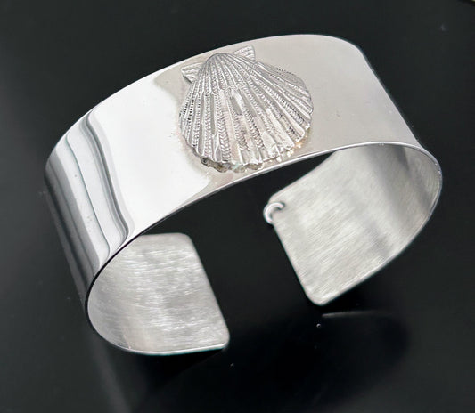 Sterling Silver Scallop Shell Cuff Bracelet
