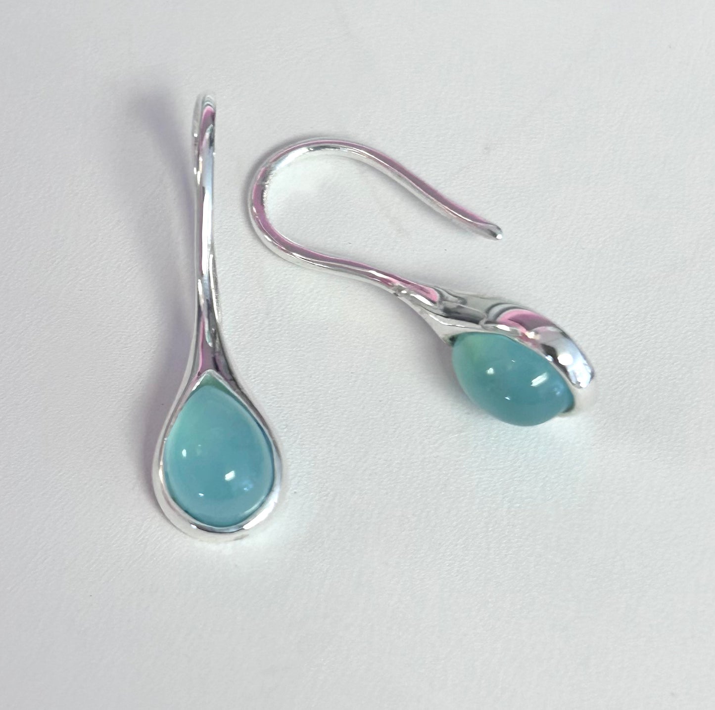 Ocean Drop Chalcedony Earrings