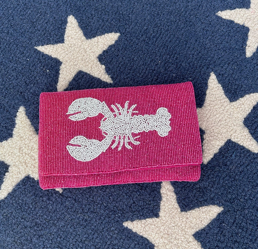 Lobster Beaded Clutch Bag