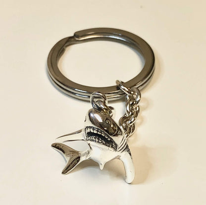 Sterling Silver Shark Keychain