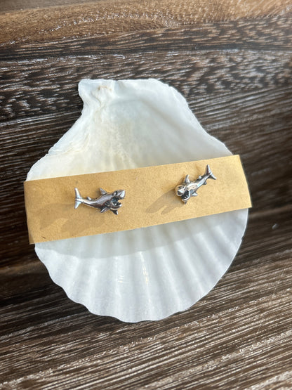 Little Great White Shark Earrings