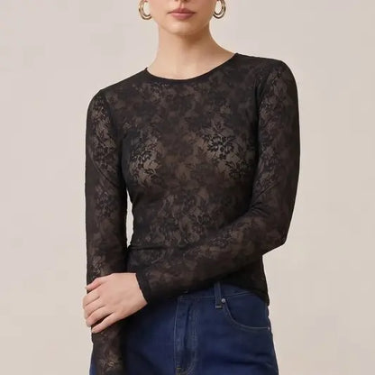 Long Sleeve Lace Layering Top