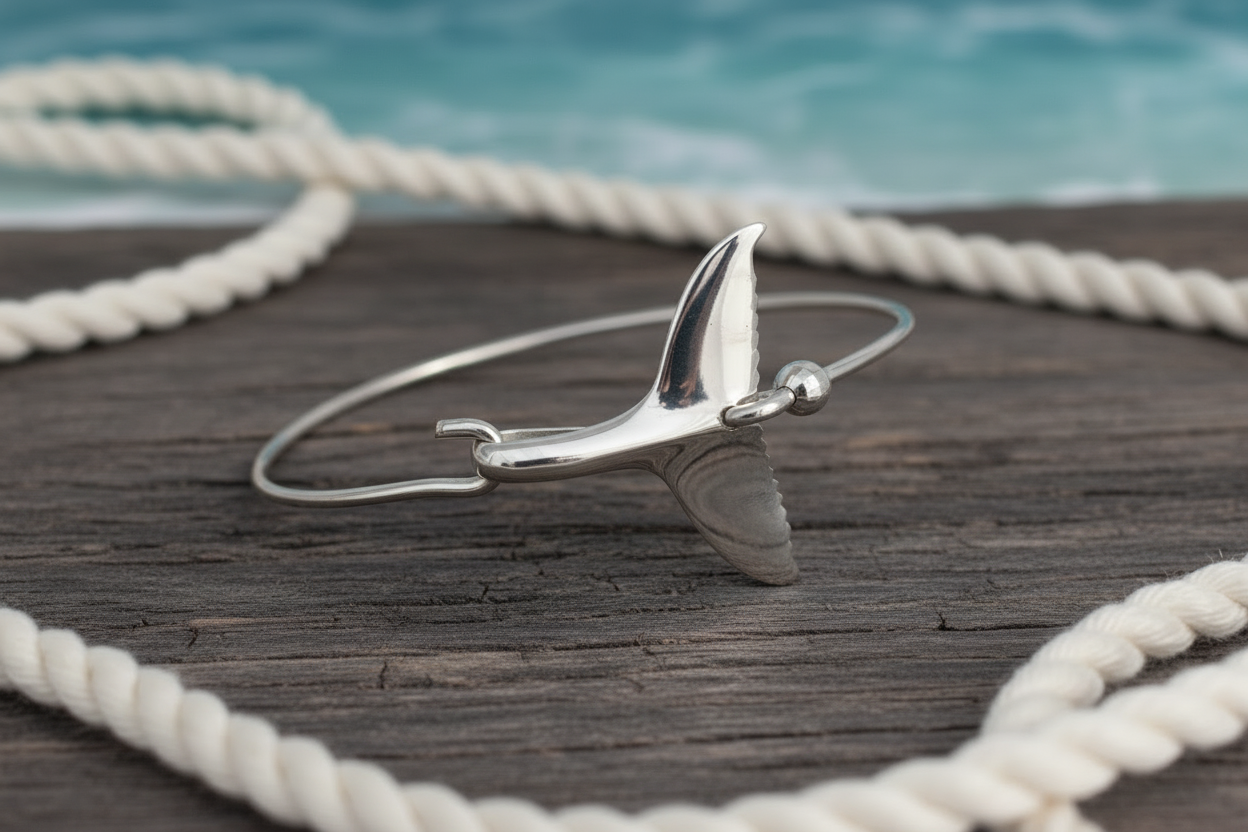 Sterling Silver Whale Tail Bracelet