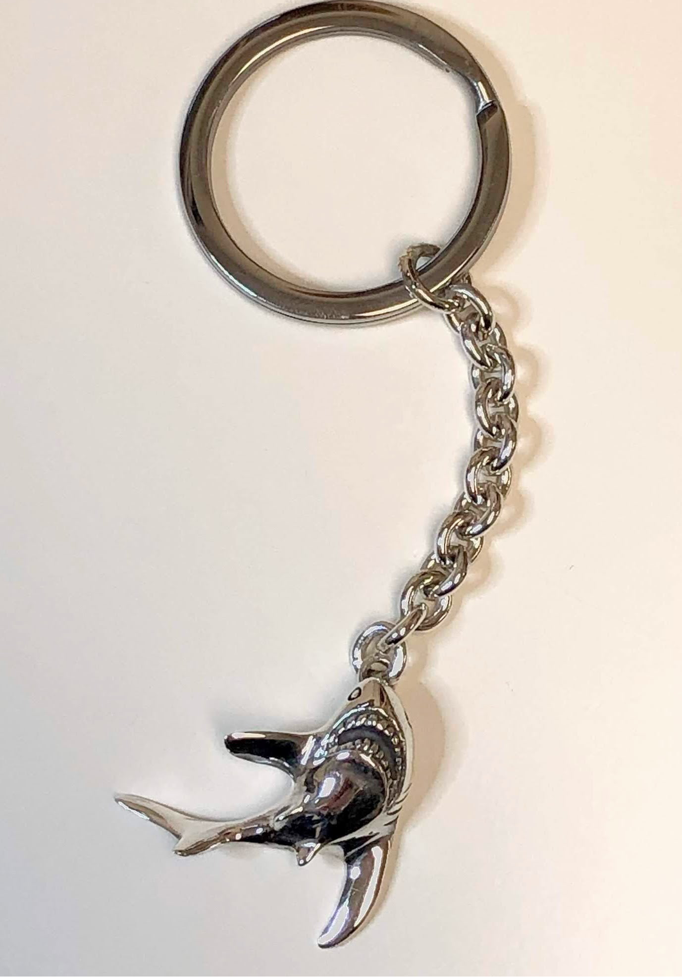 Sterling Silver Shark Keychain