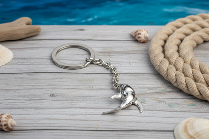 Sterling Silver Shark Keychain