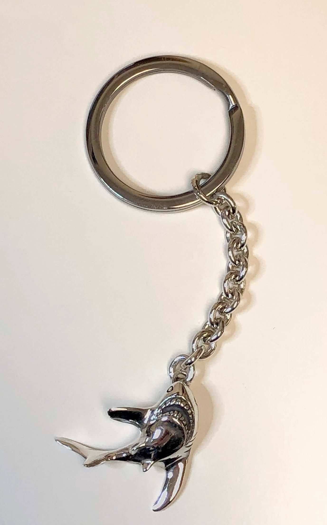 Sterling Silver Shark Keychain