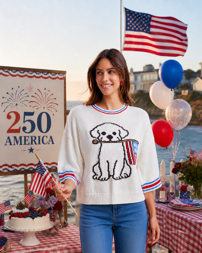 Patriotic Puppy Sweater