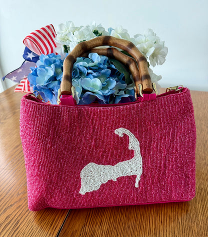 Pink Beaded Cape Cod Purse