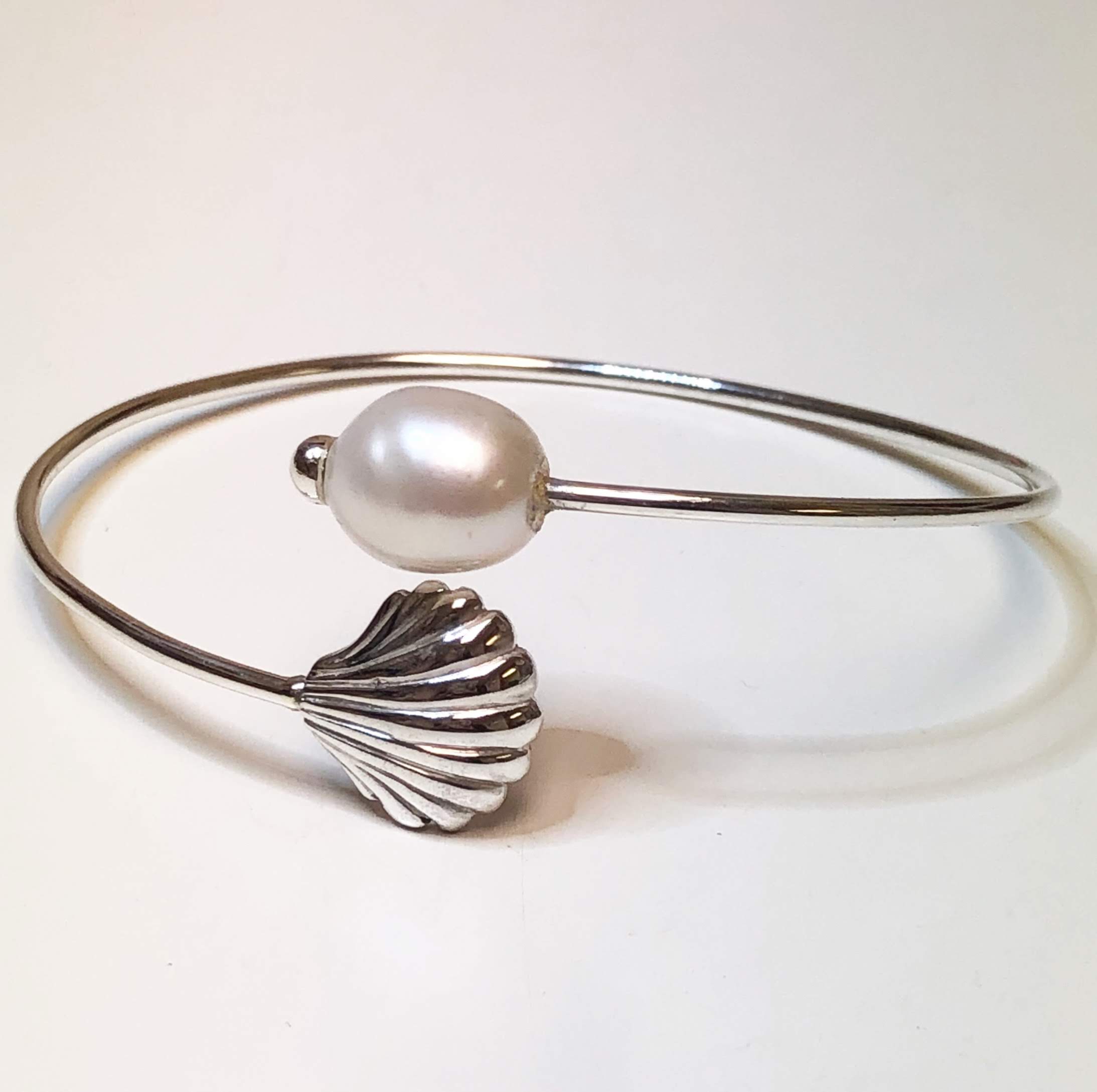 Unique Sterling Silver 2024 and Shell Bracelet made by Salem