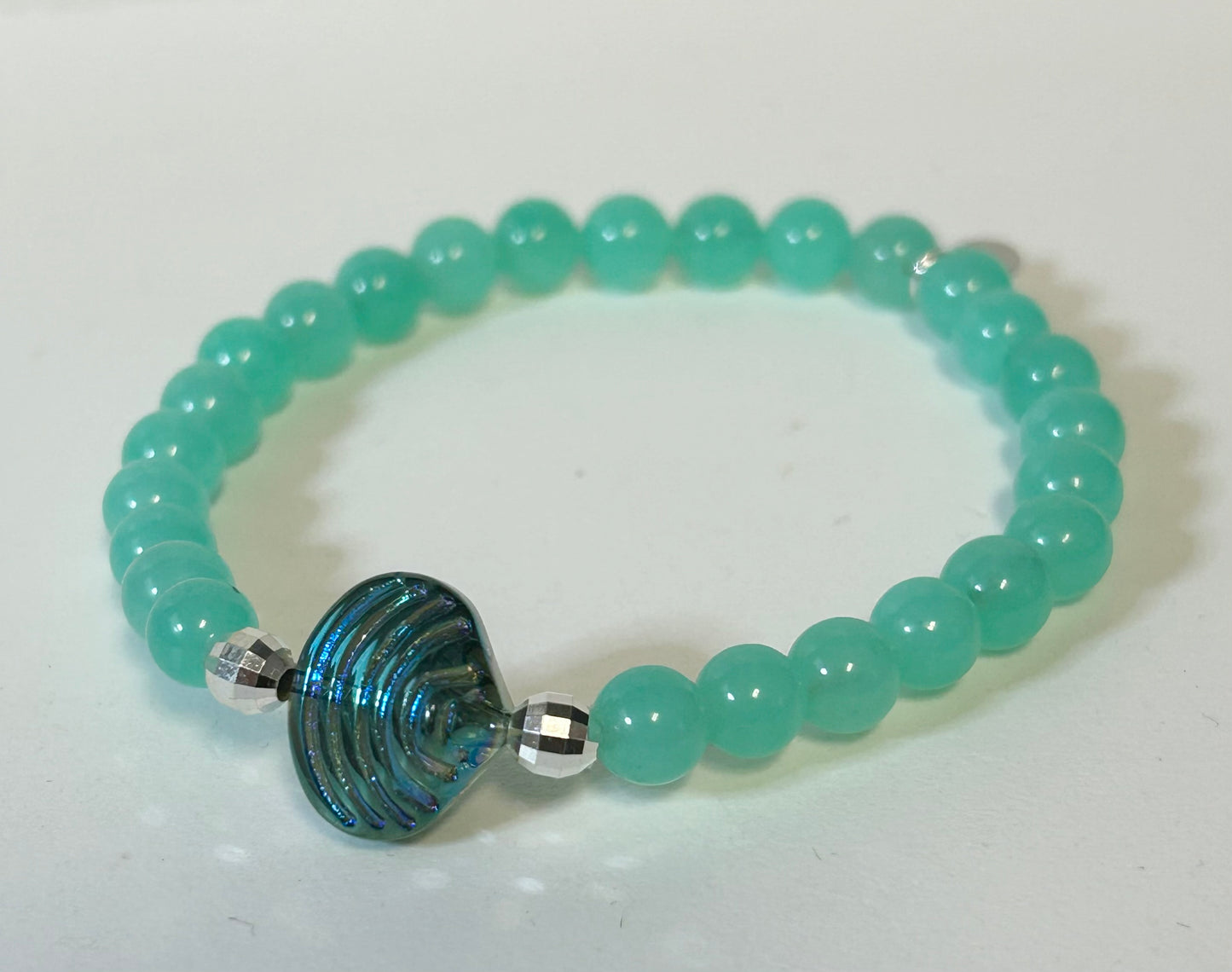 Glass Seashell Gemstone Bracelet