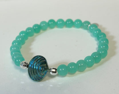 Glass Seashell Gemstone Bracelet