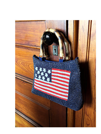 Beaded American Flag Bag