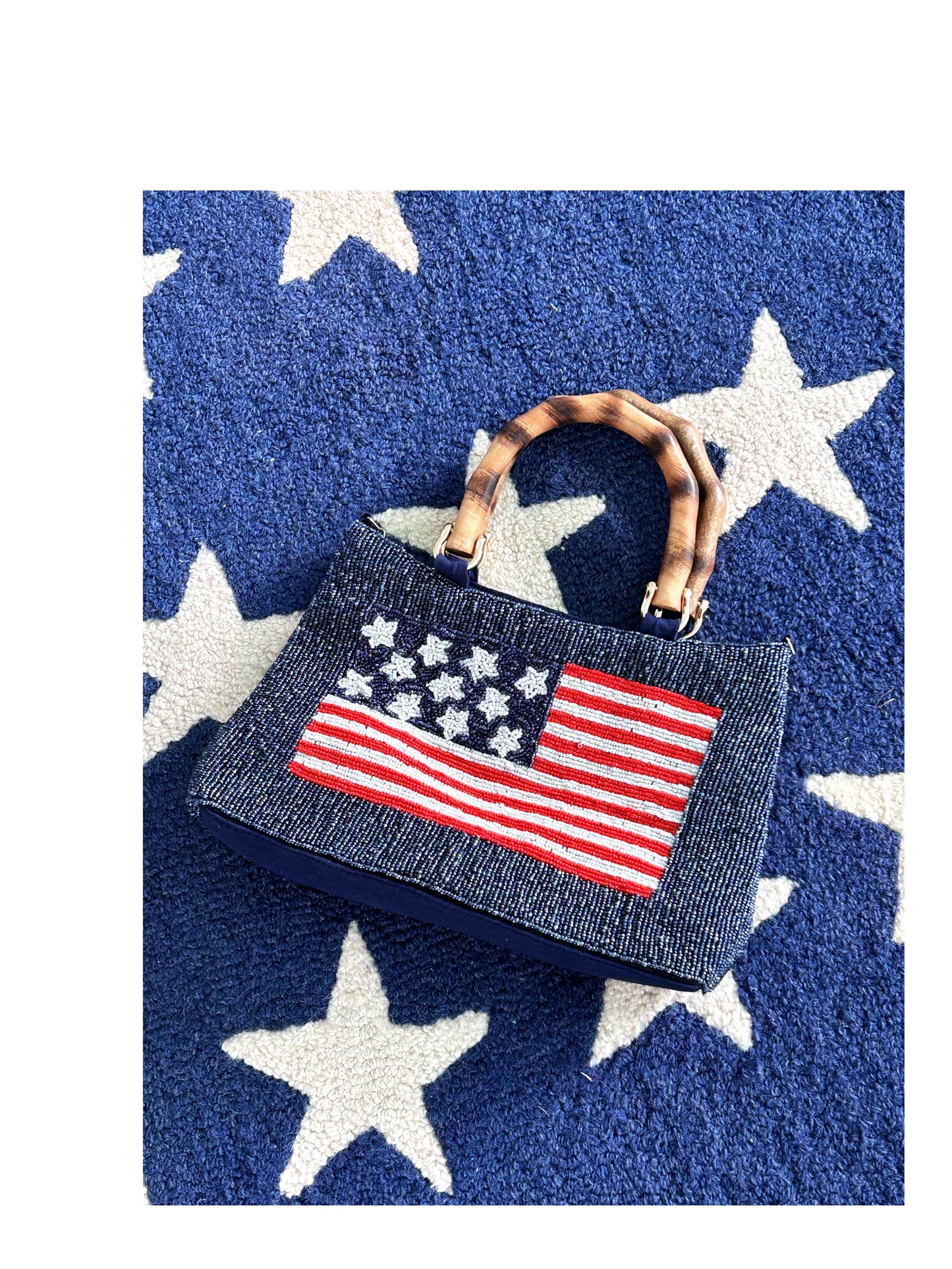 Beaded American Flag Bag