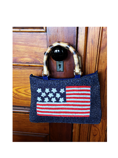 Beaded American Flag Bag