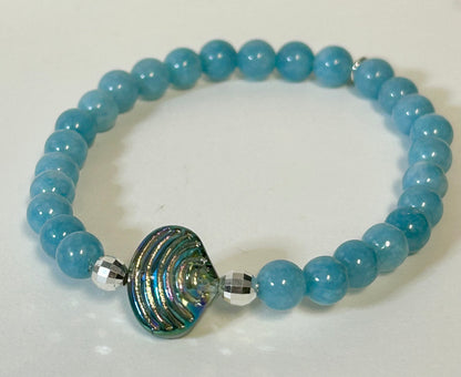 Glass Seashell Gemstone Bracelet