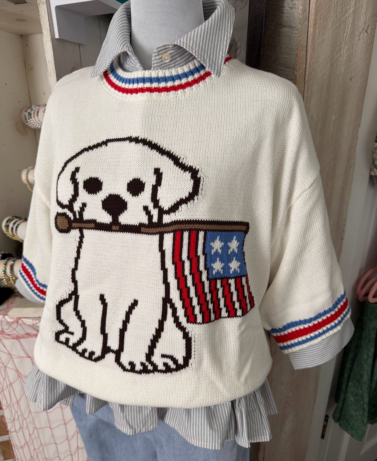 Patriotic Puppy Sweater