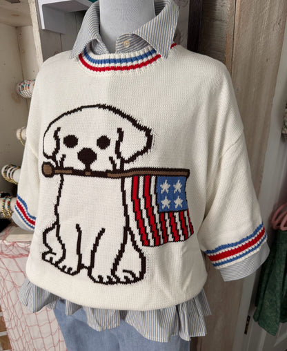 Patriotic Puppy Sweater