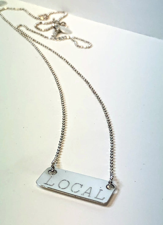 Sterling Silver Beach Booty Engravable Tag Necklace