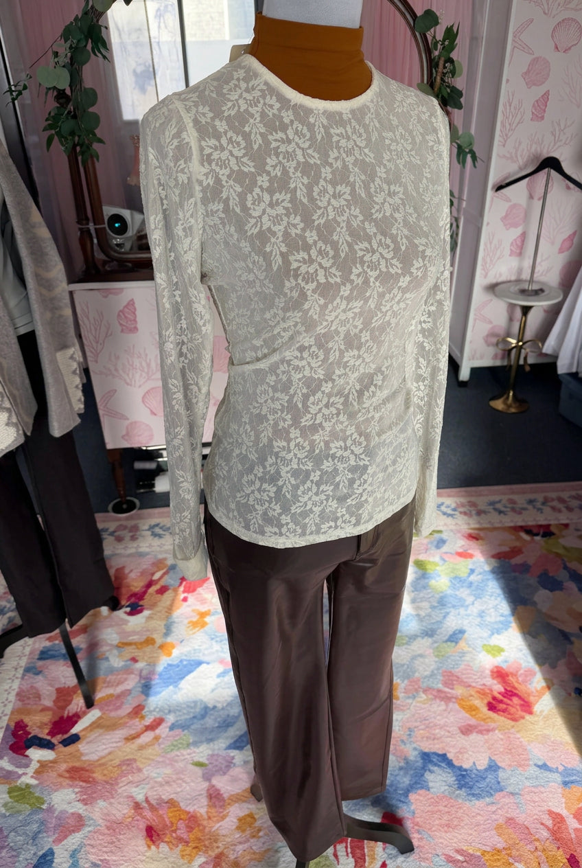 Long Sleeve Lace Layering Top