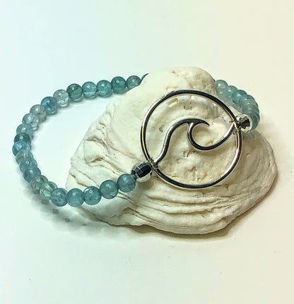 Sterling Silver Wave Gemstone Bracelet