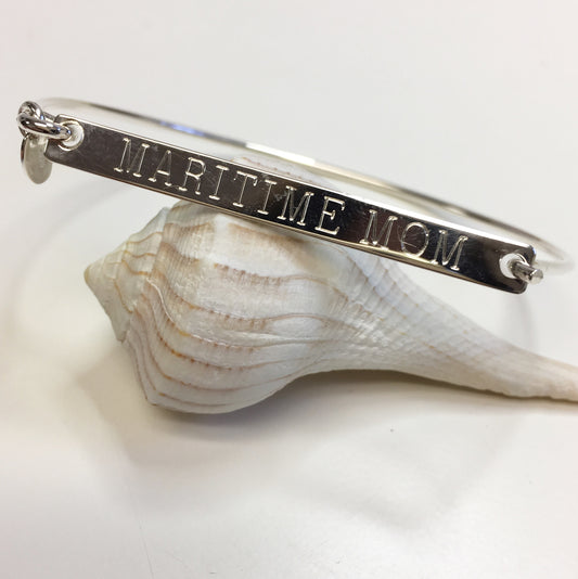 Sterling Silver Beach Booty Engravable Bangle