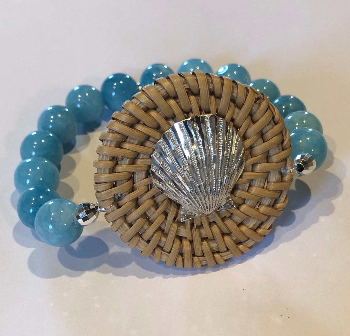 Scallop Shell Basket Top Beaded Bracelet