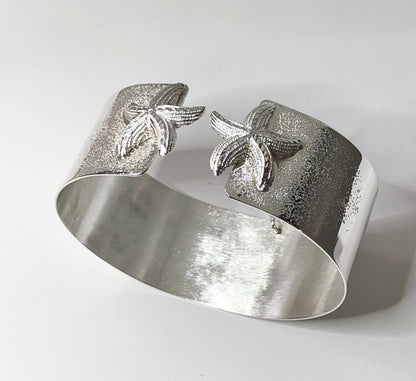 Sterling Silver Double Starfish Cuff Bracelet