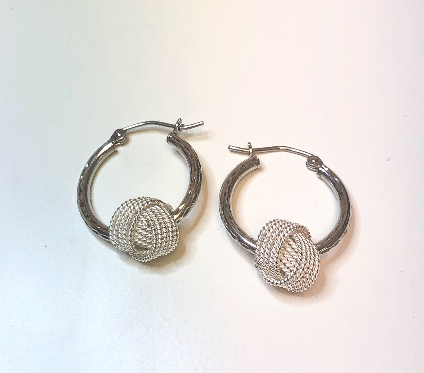 Sterling Silver Knot Hoops