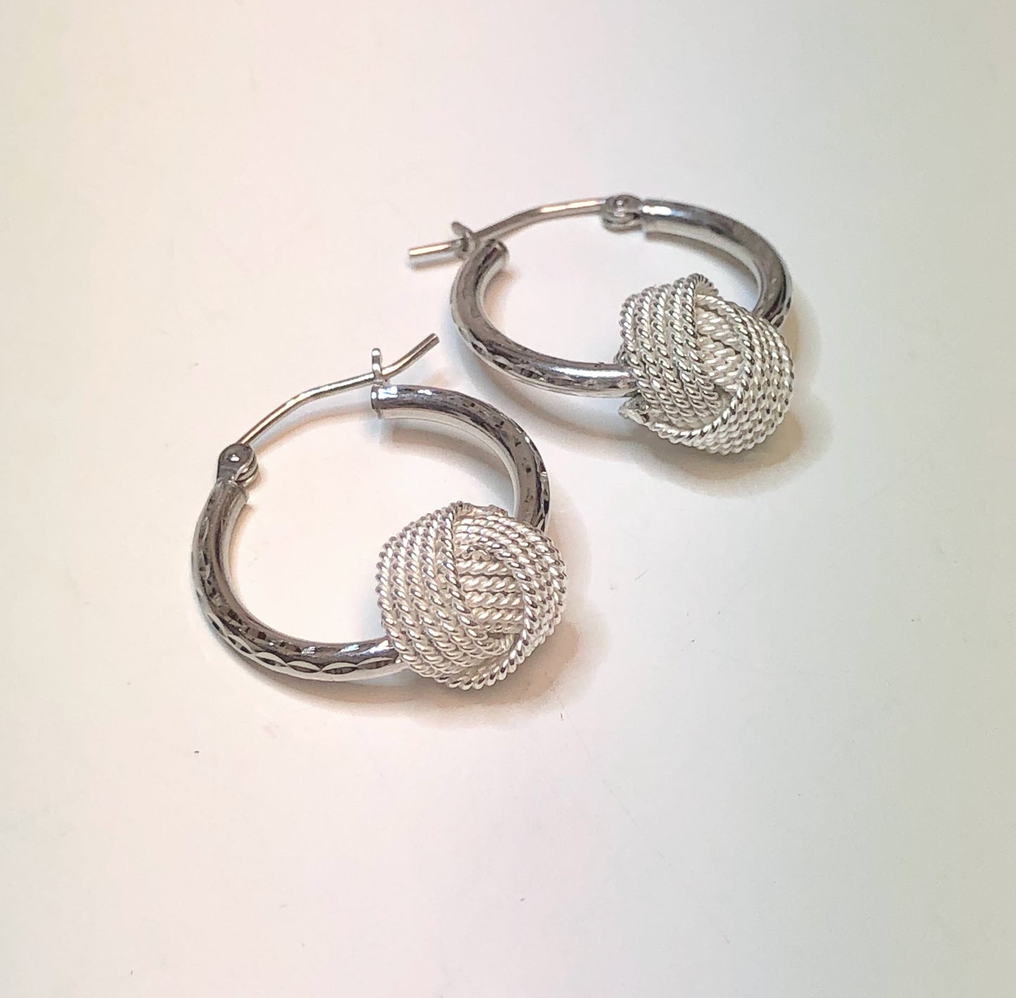 Sterling Silver Knot Hoops